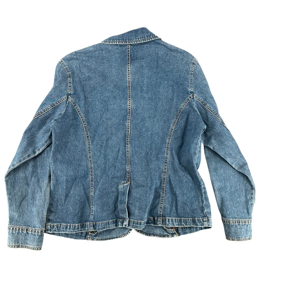 Vintage Y2K Women's Denim Jean Jacket Blazer Style Buttons Sag Harbor Petite L - Picture 4 of 5